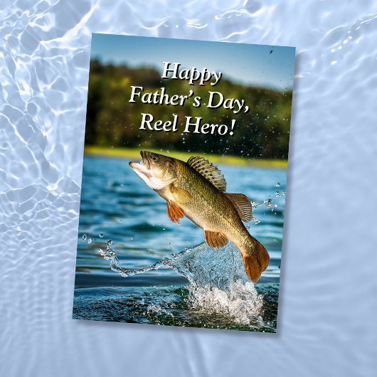 Jumping Bass Reel Hero Fishing 父の日 カード