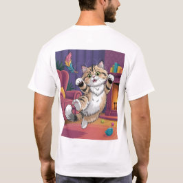 Jumping Cat Fun | かわいいペットアート Tシャツ