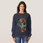 Jumping Colorful Fish – Women’s Sweatshirt スウェットシャツ (正面フル)