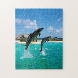 Jumping Dolphins in the Caribbean, Jigsaw Puzzle ジグソーパズル