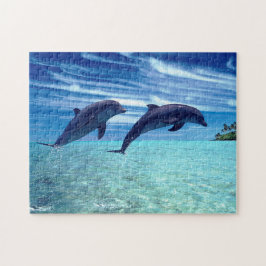 Jumping Dolphins in the Caribbean, Jigsaw Puzzle ジグソーパズル