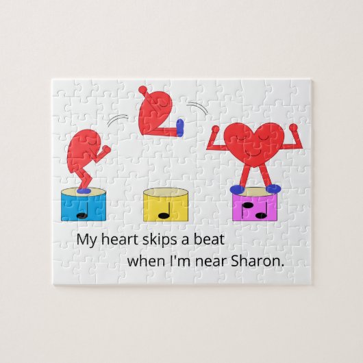 Jumping Heart in Love:  White ジグソーパズル (横)