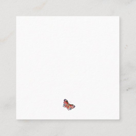 Jumping into Spring Bunny Flat Note Card スクエア名刺 (裏面)