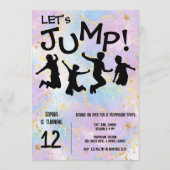 Jumping kids trampoline birthday 招待状 (正面)