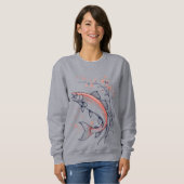 Jumping Pink Fish – Women’s Sweatshirt スウェットシャツ (正面フル)