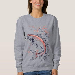 Jumping Pink Fish – Women’s Sweatshirt スウェットシャツ