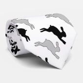 jumping rabbits on white ネクタイ (ロール)