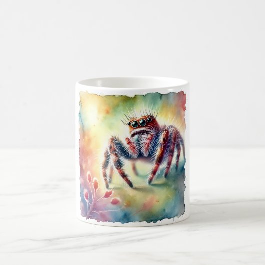 Jumping Spider 170624AREF114 - Watercolor コーヒーマグカップ (中央)