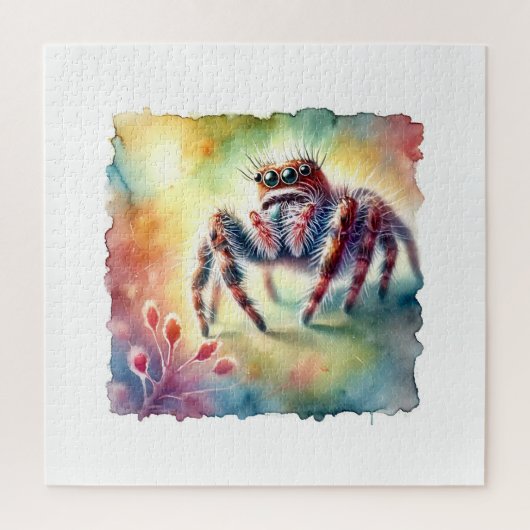 Jumping Spider 170624AREF114 - Watercolor ジグソーパズル (縦)