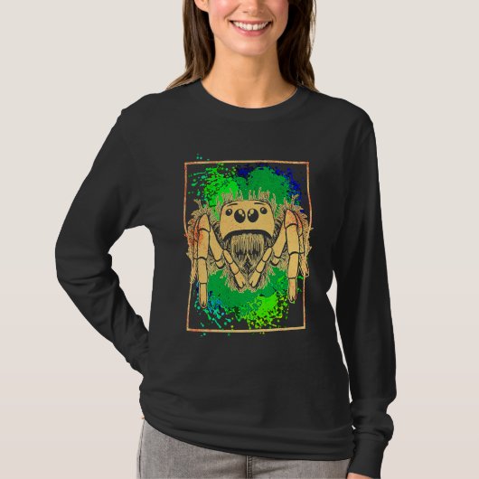 Jumping Spider Animal Colorful Tシャツ (正面)