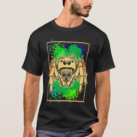 Jumping Spider Animal Colorful Tシャツ (正面)