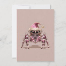 Jumping Spider Pink Christmas Cards シーズンカード
