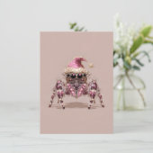Jumping Spider Pink Christmas Cards シーズンカード (スタンド正面)