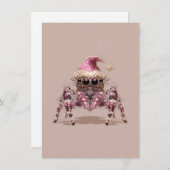 Jumping Spider Pink Christmas Cards シーズンカード (正面/裏面)