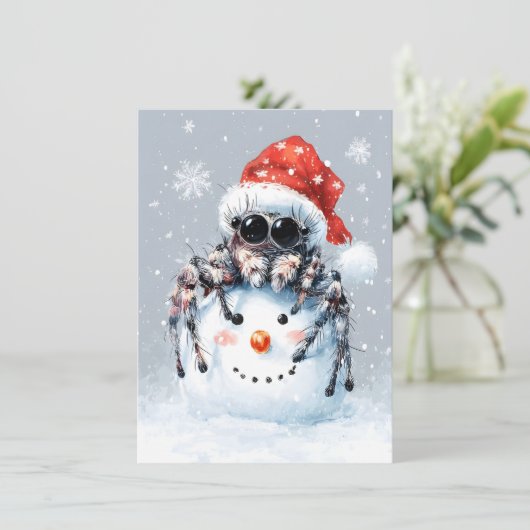 Jumping Spider Snowman Christmas Cards シーズンカード (スタンド正面)