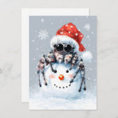 Jumping Spider Snowman Christmas Cards シーズンカード (正面/裏面)