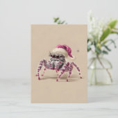 Jumping Spider Wearing Santa Hat Christmas Cards シーズンカード (スタンド正面)