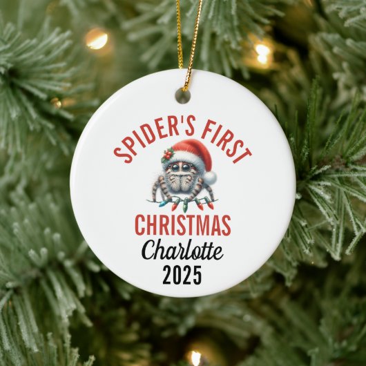 Jumping Spider's First Christmas 2025 セラミックオーナメント (ツリー)