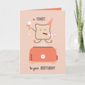 Jumping toast bestie funny birthday card カード (正面)