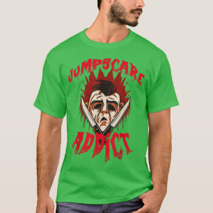 Jumpscare怖いホラー映画中毒ハロウィーン Tシャツ
