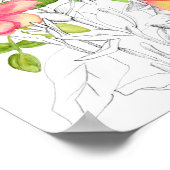 Jun誕生日ワイルドバラハニーサックル花 ポスター (角)