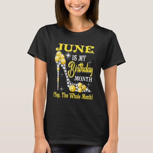 Juneは私の誕生日月Yep全体の月靴 Tシャツ (正面)