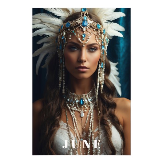 *~ JUNE女性誕生日PEARLS Boho AP53 フォトプリント (正面)