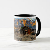 june湖のHwy 395に沿う古い農家 マグカップ (正面右)