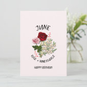 JUNE誕生月花バラ誕生日カード (スタンド正面)