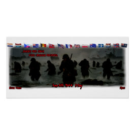 June 6th, 1944 Normandy Landing on a White ポスター