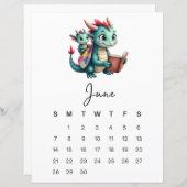 June Baby Dragon Playful Fantasy Monthly Calendar (正面/裏面)