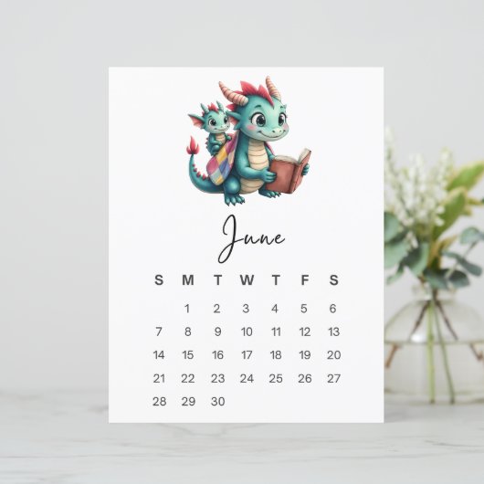 June Baby Dragon Playful Fantasy Monthly Calendar (スタンド正面)
