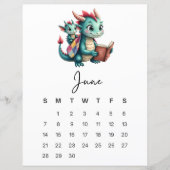 June Baby Dragon Playful Fantasy Monthly Calendar (正面)