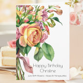 June Birth Flower Birthday Card Roses Honeysuckle カード