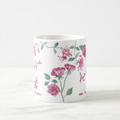 June Birth Flower Custom Name Rose Honeysuckle コーヒーマグカップ (中央)
