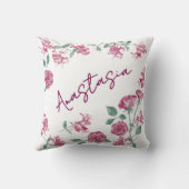 June Birth Month Honeysuckle Rose Personalized クッション (裏面)