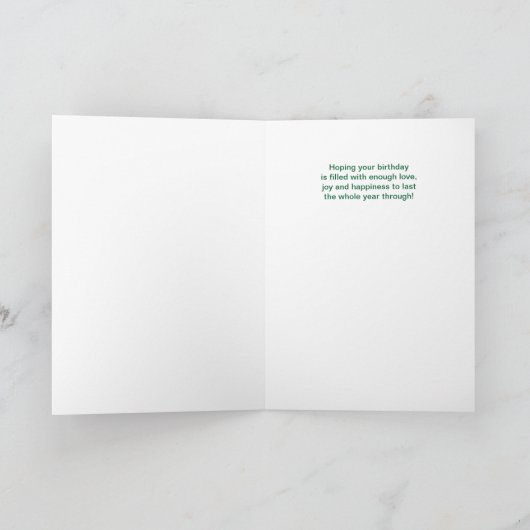 June Birthday Pink Roses with Butterflies カード (内部)