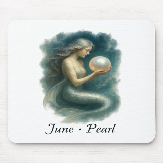June Pearl – 魅惑の人魚と誕生石 マウスパッド (正面)
