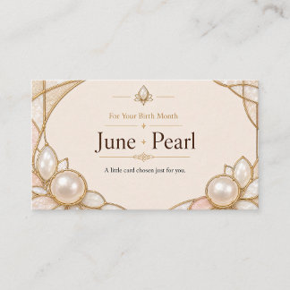 June Pearl Birthstone Shop Card 名刺