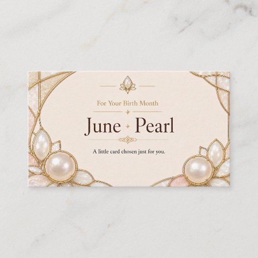 June Pearl Birthstone Shop Card 名刺