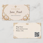June Pearl Birthstone Shop Card 名刺