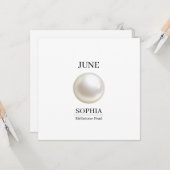 June Pearl Personalized Birthday カード (正面/裏面インサイチュ)