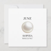 June Pearl Personalized Birthday カード (正面)