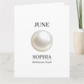 June Pearl Personalized Birthday  カード (正面)