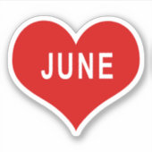 JUNE Red Loveハートビニールシール シール (正面)