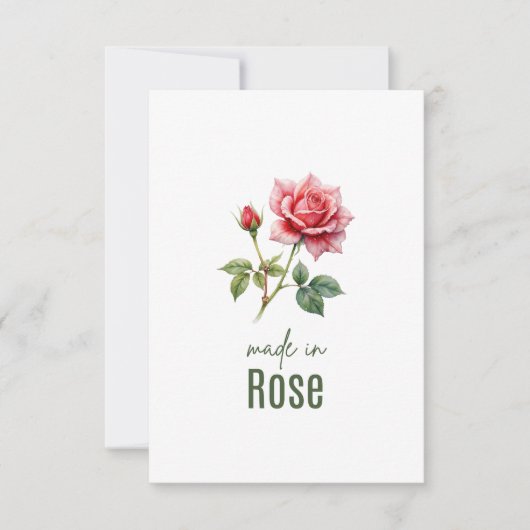 June Rose Birth Flower Flat Thank You Card サンキューカード (正面)