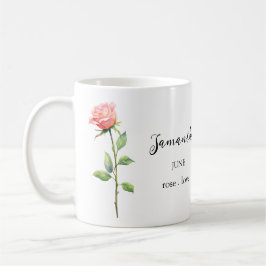 JUNE ROSE BIRTH FLOWER MONTH NAME GIFT COFFEE MUG コーヒーマグカップ