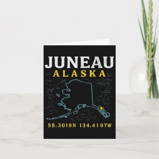 Juneau Alaskaマップ座標、旅行 カード (正面)
