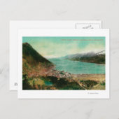 Juneau, Alaska Town View with Treadwell Mine in ポストカード (正面/裏面)