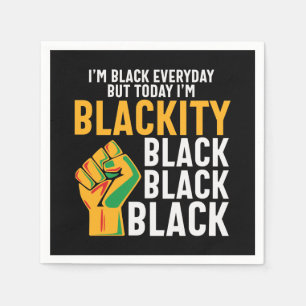 Junechuch Black freedom today私は黒い スタンダードカクテルナプキン